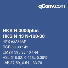 カラーコード: HKS N 3000plus - HKS N 43 N-100-30 | qconv.com