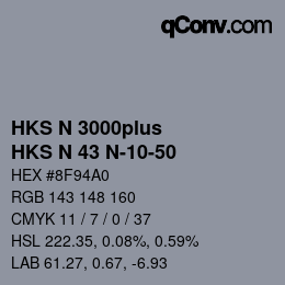 Código de color: HKS N 3000plus - HKS N 43 N-10-50 | qconv.com