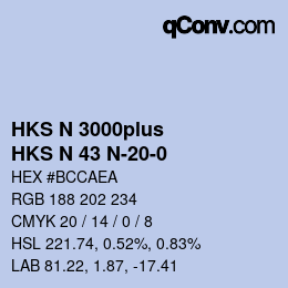 Farbcode: HKS N 3000plus - HKS N 43 N-20-0 | qconv.com