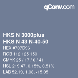 Farbcode: HKS N 3000plus - HKS N 43 N-40-50 | qconv.com