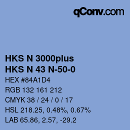 Código de color: HKS N 3000plus - HKS N 43 N-50-0 | qconv.com