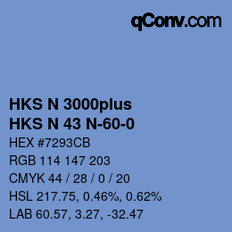 カラーコード: HKS N 3000plus - HKS N 43 N-60-0 | qconv.com