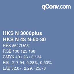 Código de color: HKS N 3000plus - HKS N 43 N-60-30 | qconv.com