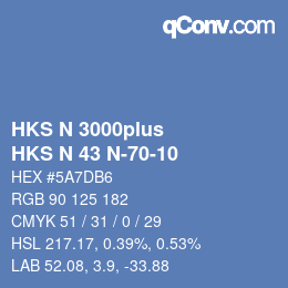 Código de color: HKS N 3000plus - HKS N 43 N-70-10 | qconv.com