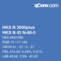 颜色代码: HKS N 3000plus - HKS N 43 N-80-0 | qconv.com
