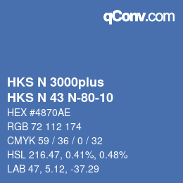 Farbcode: HKS N 3000plus - HKS N 43 N-80-10 | qconv.com
