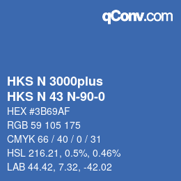 Farbcode: HKS N 3000plus - HKS N 43 N-90-0 | qconv.com