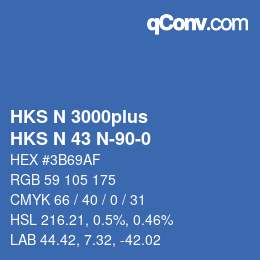 Código de color: HKS N 3000plus - HKS N 43 N-90-0 | qconv.com