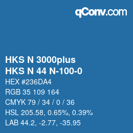 Color code: HKS N 3000plus - HKS N 44 N-100-0 | qconv.com