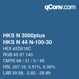 Farbcode: HKS N 3000plus - HKS N 44 N-100-30 | qconv.com