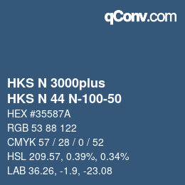 颜色代码: HKS N 3000plus - HKS N 44 N-100-50 | qconv.com