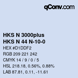 Código de color: HKS N 3000plus - HKS N 44 N-10-0 | qconv.com