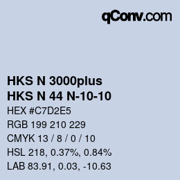 Código de color: HKS N 3000plus - HKS N 44 N-10-10 | qconv.com