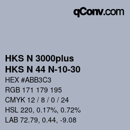 Farbcode: HKS N 3000plus - HKS N 44 N-10-30 | qconv.com