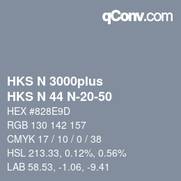 Color code: HKS N 3000plus - HKS N 44 N-20-50 | qconv.com