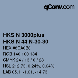 Code couleur: HKS N 3000plus - HKS N 44 N-30-30 | qconv.com