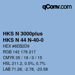 Color code: HKS N 3000plus - HKS N 44 N-40-0 | qconv.com