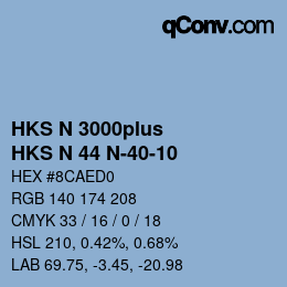 Code couleur: HKS N 3000plus - HKS N 44 N-40-10 | qconv.com