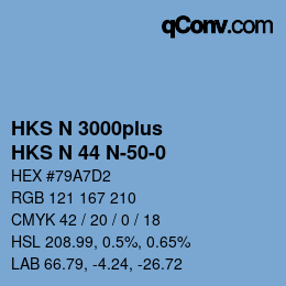 カラーコード: HKS N 3000plus - HKS N 44 N-50-0 | qconv.com