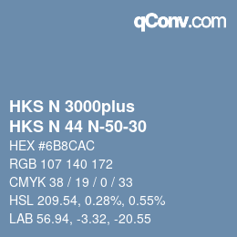 颜色代码: HKS N 3000plus - HKS N 44 N-50-30 | qconv.com