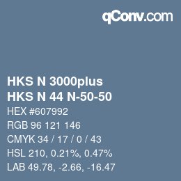 颜色代码: HKS N 3000plus - HKS N 44 N-50-50 | qconv.com