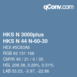 Farbcode: HKS N 3000plus - HKS N 44 N-60-30 | qconv.com