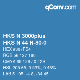 Color code: HKS N 3000plus - HKS N 44 N-80-0 | qconv.com