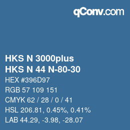 颜色代码: HKS N 3000plus - HKS N 44 N-80-30 | qconv.com