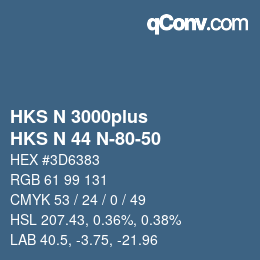 颜色代码: HKS N 3000plus - HKS N 44 N-80-50 | qconv.com