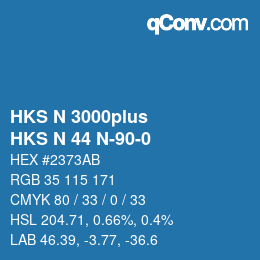 Color code: HKS N 3000plus - HKS N 44 N-90-0 | qconv.com