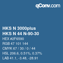 Code couleur: HKS N 3000plus - HKS N 44 N-90-30 | qconv.com