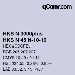 Color code: HKS N 3000plus - HKS N 45 N-10-10 | qconv.com