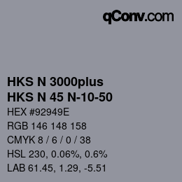 颜色代码: HKS N 3000plus - HKS N 45 N-10-50 | qconv.com