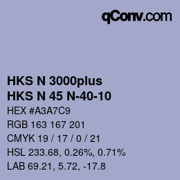 Farbcode: HKS N 3000plus - HKS N 45 N-40-10 | qconv.com