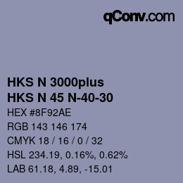 カラーコード: HKS N 3000plus - HKS N 45 N-40-30 | qconv.com