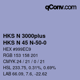 Color code: HKS N 3000plus - HKS N 45 N-50-0 | qconv.com