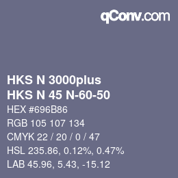 Código de color: HKS N 3000plus - HKS N 45 N-60-50 | qconv.com