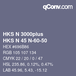 颜色代码: HKS N 3000plus - HKS N 45 N-60-50 | qconv.com