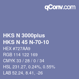 カラーコード: HKS N 3000plus - HKS N 45 N-70-10 | qconv.com