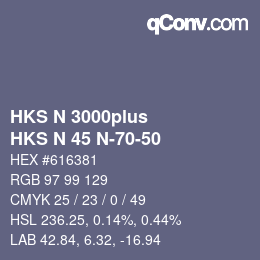 颜色代码: HKS N 3000plus - HKS N 45 N-70-50 | qconv.com
