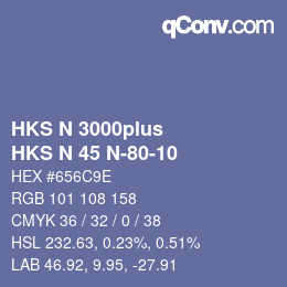 Color code: HKS N 3000plus - HKS N 45 N-80-10 | qconv.com