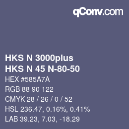 颜色代码: HKS N 3000plus - HKS N 45 N-80-50 | qconv.com