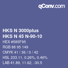 Farbcode: HKS N 3000plus - HKS N 45 N-90-10 | qconv.com