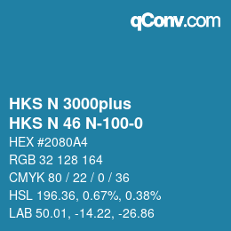 Color code: HKS N 3000plus - HKS N 46 N-100-0 | qconv.com