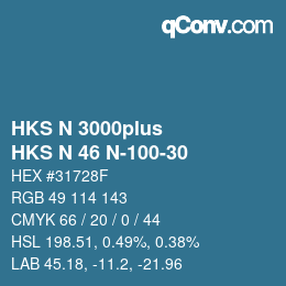 Código de color: HKS N 3000plus - HKS N 46 N-100-30 | qconv.com