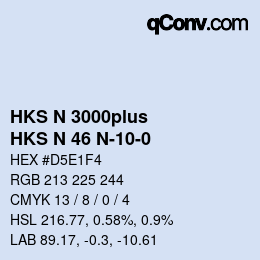 Código de color: HKS N 3000plus - HKS N 46 N-10-0 | qconv.com