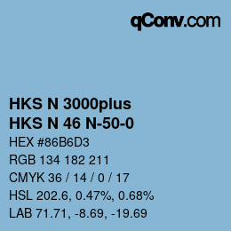 Color code: HKS N 3000plus - HKS N 46 N-50-0 | qconv.com