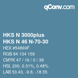 颜色代码: HKS N 3000plus - HKS N 46 N-70-30 | qconv.com