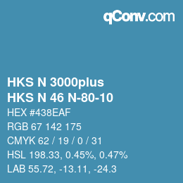 Code couleur: HKS N 3000plus - HKS N 46 N-80-10 | qconv.com