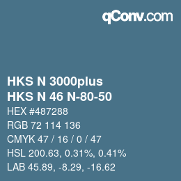 Code couleur: HKS N 3000plus - HKS N 46 N-80-50 | qconv.com